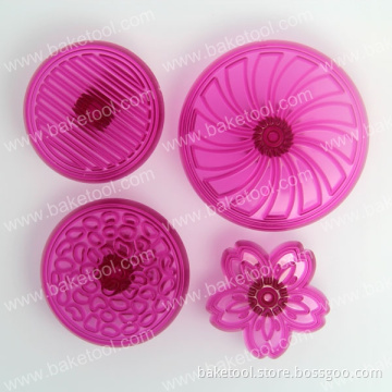 4pcs Different Flower Shapes Sugarcraft Plunger Cutter
